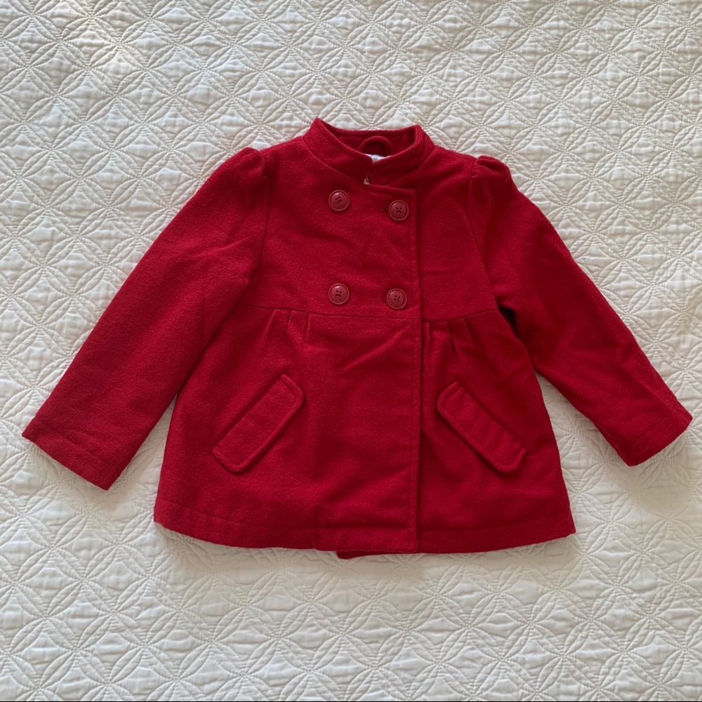 Circo Girl's Red Pea coat Size 4T